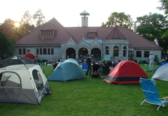 pequot library family campout in southport ct