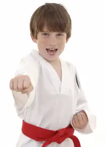 child doing martial arts