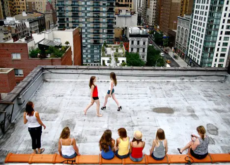 girls learning to walk the catwalk