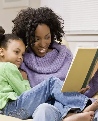 Mom and Daughter Reading