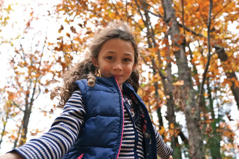 nigel barker's daughter outside in the fall