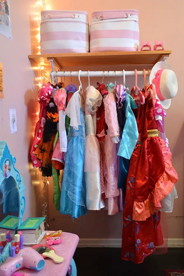 organizing dress-up clothes