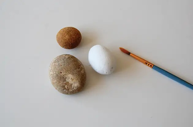 step 1 paint stones white