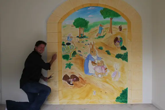Patrick McCarthy combines his clients’ visions and his own artistic talent to paint themed murals for homes and businesses; courtesy Patrick McCarthy.