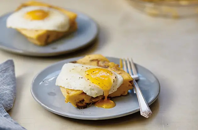 polenta cakes with fried eggs polenta cakes with fried eggs