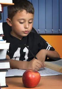 student taking a practice exam; test stress