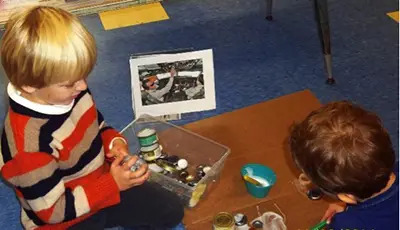 kids in preschool classroom
