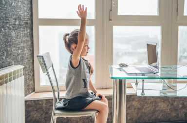 School,Girl,Is,Studying,Online.,Home,Schooling.,Distance,Education.,The