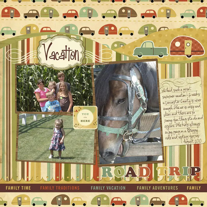 roadtrip scrapbook page