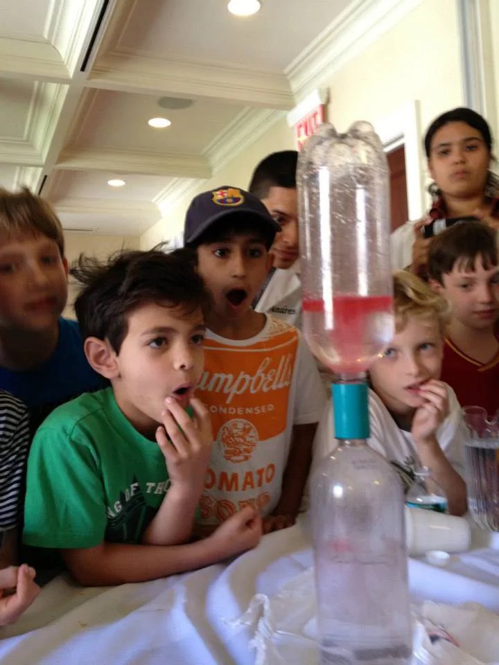 kids created a tornado in a bottle