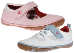 Terra Plana VivoBarefoot Kids shoes; pink, blue and white