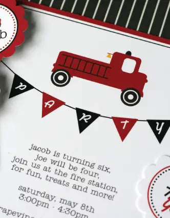 Firetruck Invitations