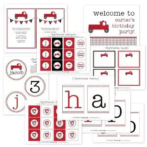 firetruck invitations