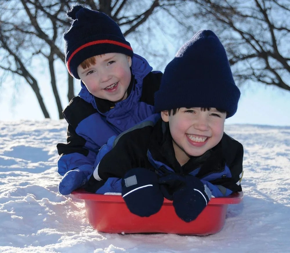 sledding kids