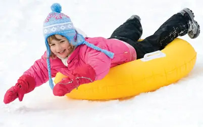 girl sledding