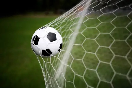 soccer ball in net