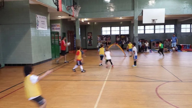 children playing a soccer game