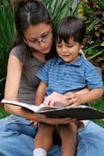 special needs boy with mom