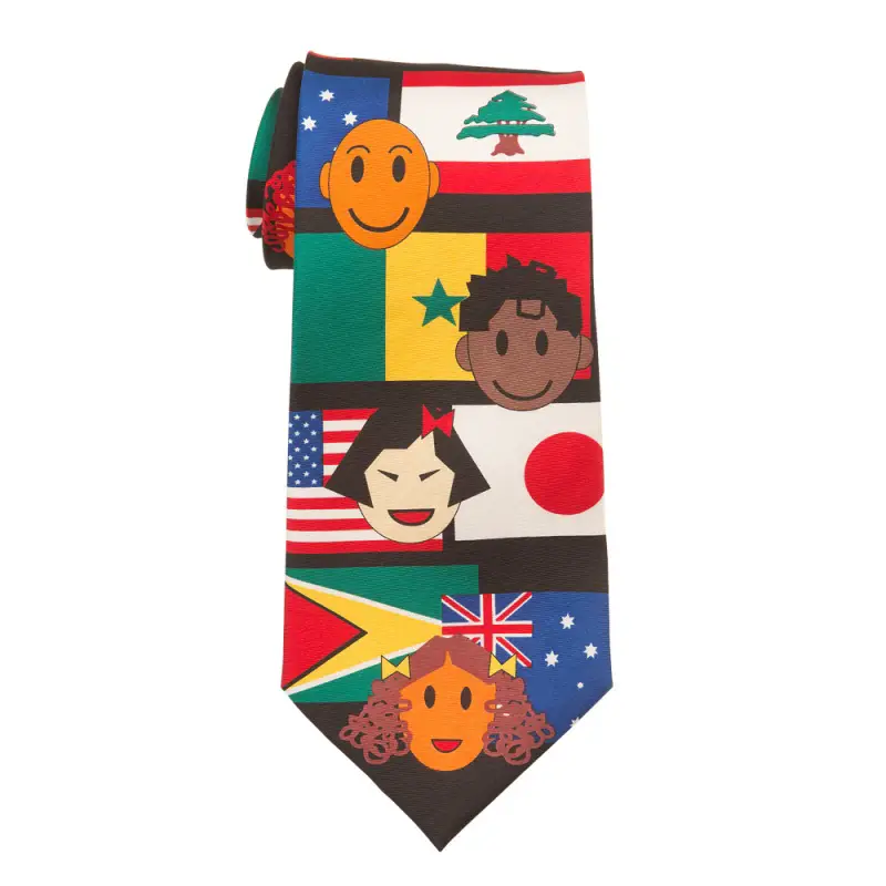 international flag and face tie