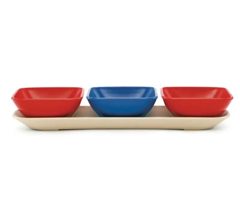 Starboard appetizer dip server bowls tray