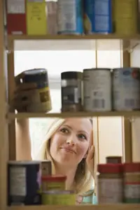 stocking shelves; canned foods; pantry