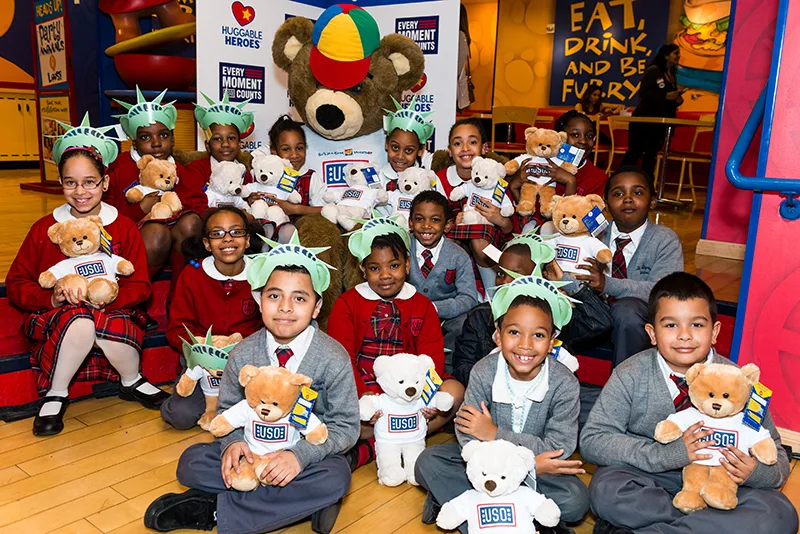 students from st aloysius at build a bear workshop