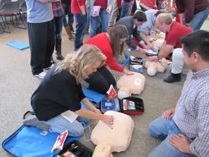 Students learn to use AEDs