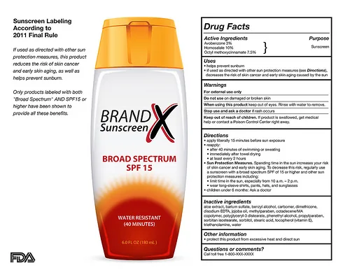 bottle of sunscreen with labeling information 