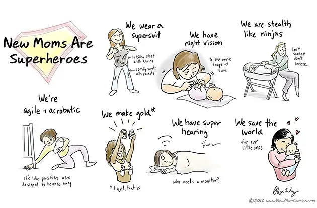 new mom comics illustration