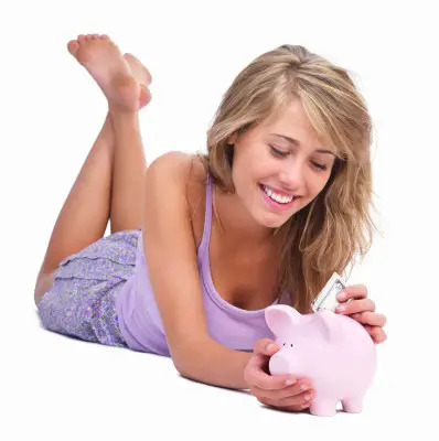 teen-girl-saves-money; responsible-money-saving