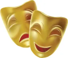 theater masks, comedy and drama