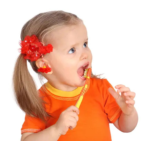 toddler brushing teeth