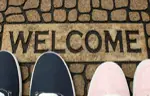welcome mat with shoes
