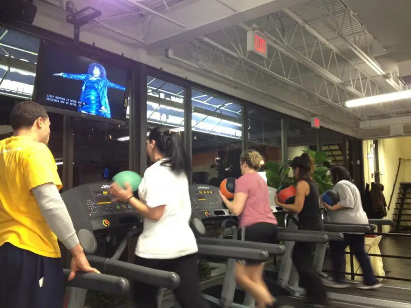 people working out on treadmills