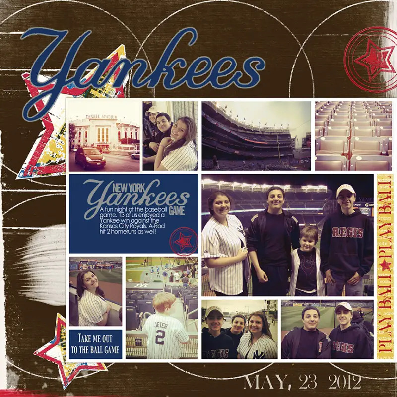 yankees scrapbook page