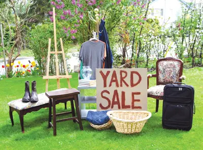 yard sale; garage sale