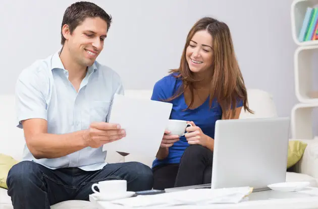 couple looking at important documents