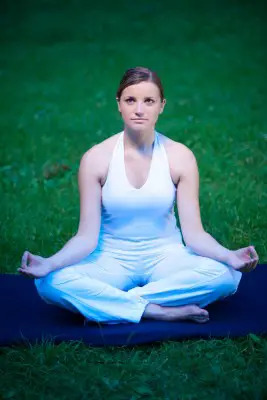 young woman meditating