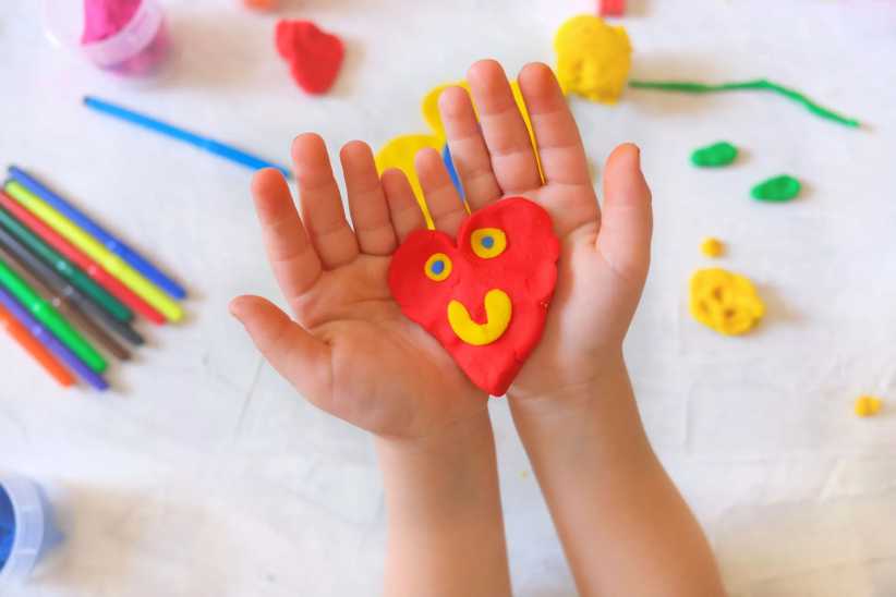 Valentine's Day Crafts for Kids: Air Dry Clay Hearts