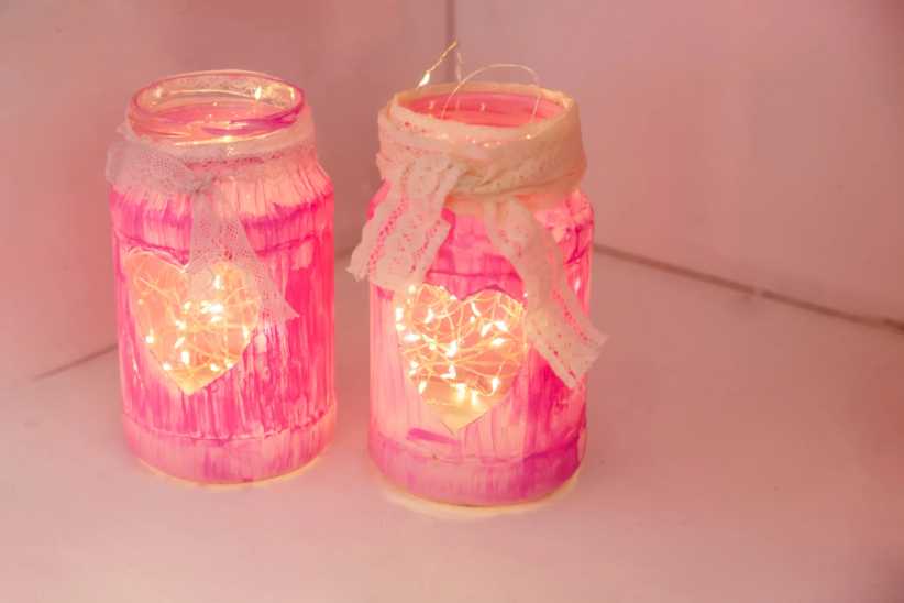 Valentine's Day Crafts for Kids: String lights in mason jars