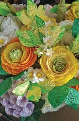 a bouquet of paper flowers.