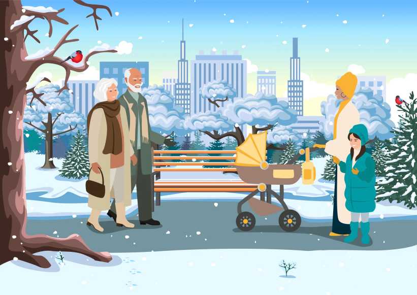 kids and family playing ad doing things in New York city during teh winter