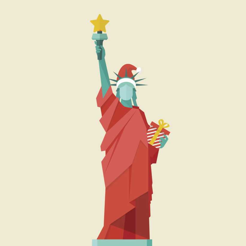 Statue of Libery with her New York Theme Gift