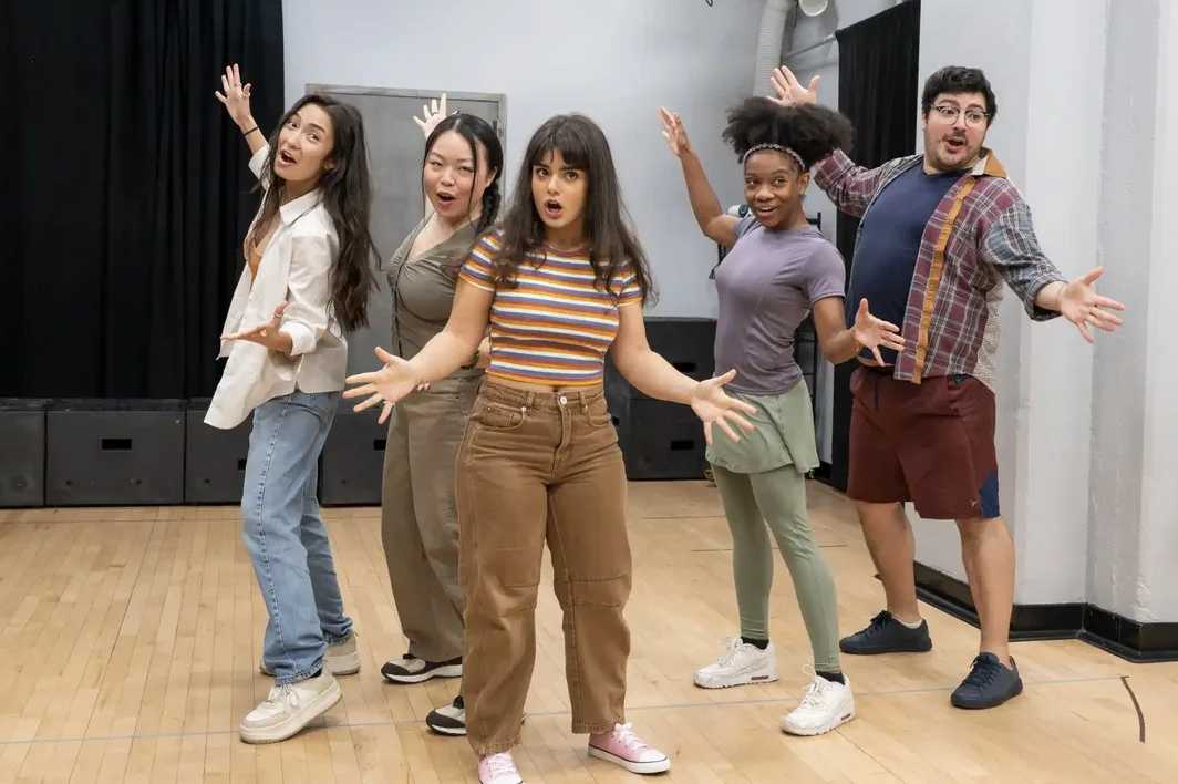 Actors performing a rehearsal for a kid's show, on the things to do with kids in NYC this weekend