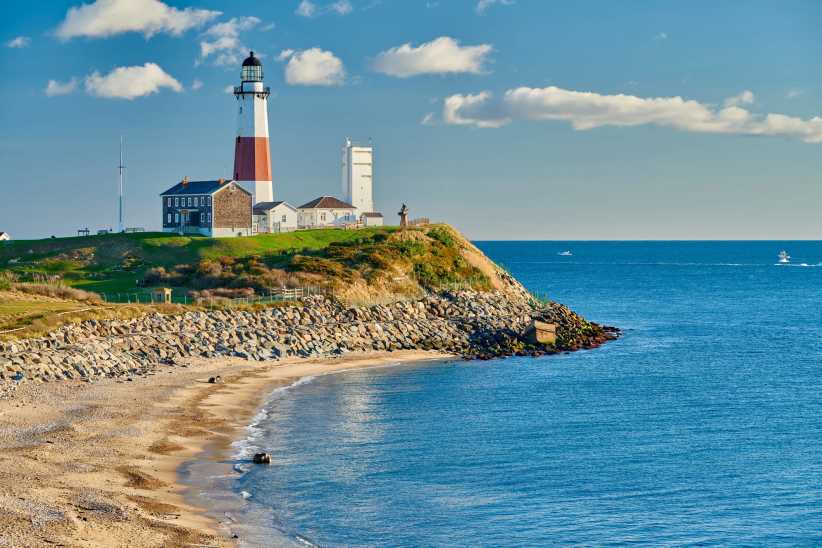 Montauk Lighthouse, located in Montauk, Suffolk County.