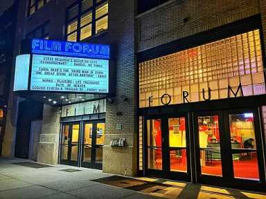 Exterior of the Film Forum in NYC, indie movie theater