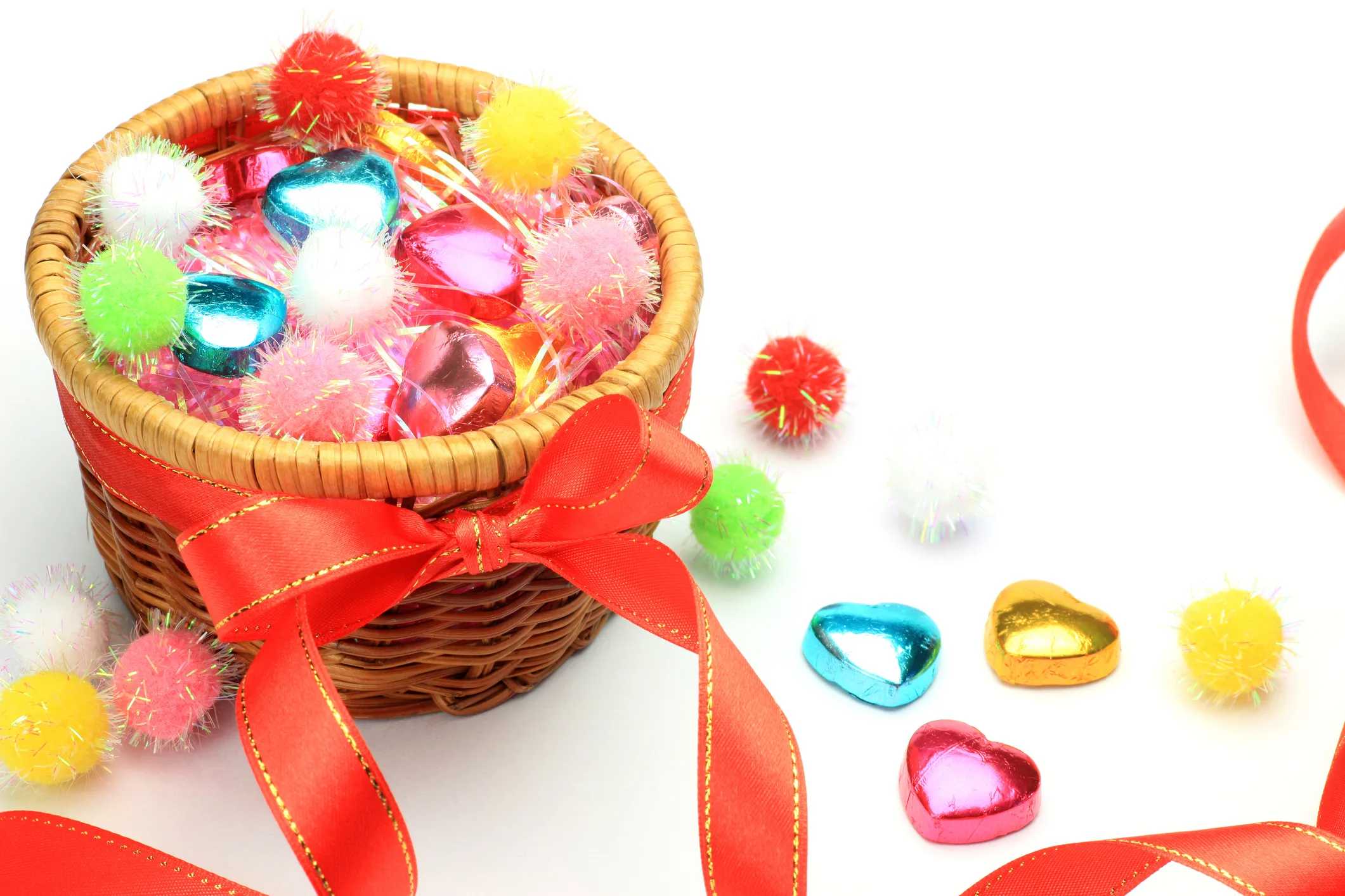 Cute, Easy, and Doable Valentine’s Day Gift Baskets for Kids: Gift basket filled with jewel-like candy