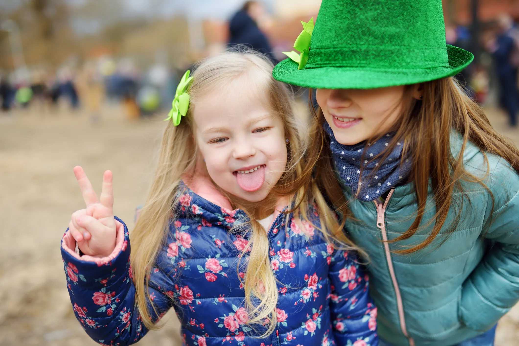 The New York Irish Center Mid-Winter Children’s Festival: Girls having fun wearing Irish colors
