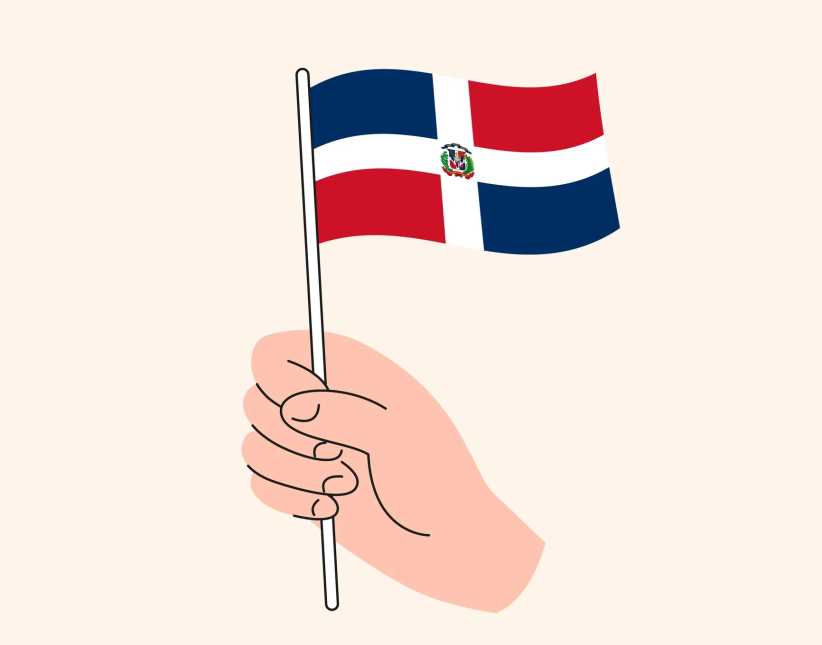 Merenguando en Familia Winter Break Family Day: Illustration of the Dominican Republic flag