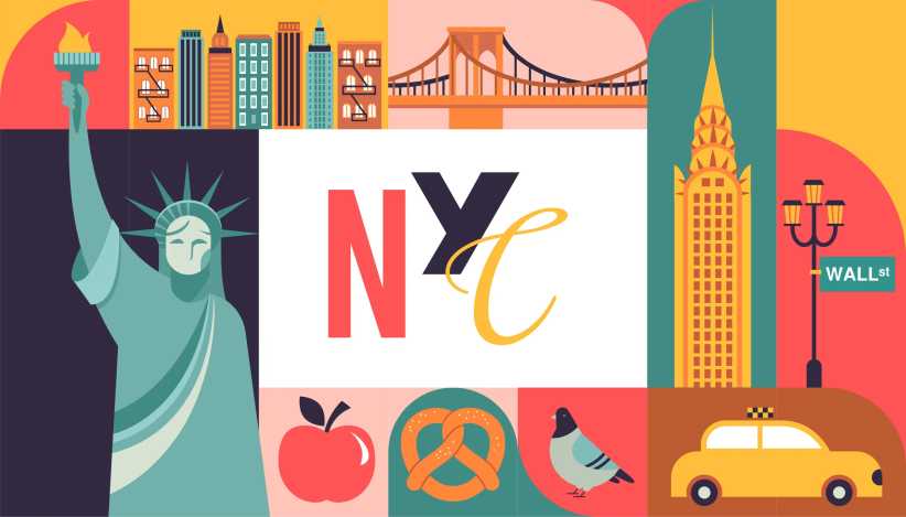 New York-Inspired Baby Names for Kids: Illustration of NYC